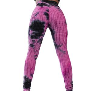 Quality Butt Lift Womens Patterned Leggings Tie Dye Quick Dry Tummy Control wholesale