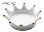 Ceramics Gold Plating Crown Disc Fashion Creative Personality Jewelry Storage