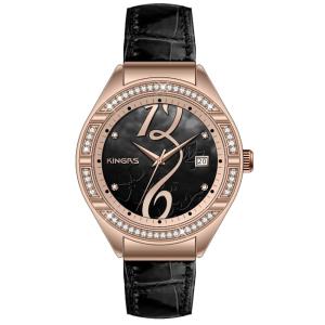 Quality Auto Date Tourbillon Women Jewelry Watch , Leather Quartz Watch wholesale