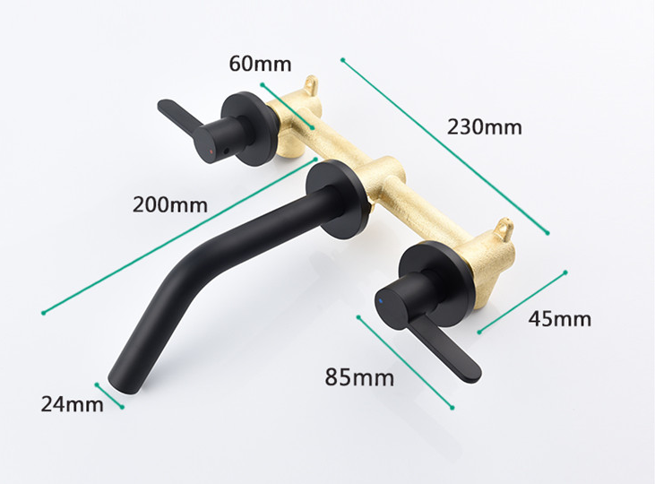 Double Handle Embedded Box ODM Concealed Basin Mixer