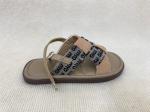 Khaki Weave Flat Open Toe Flip Flops Womens With Buckles In Summer