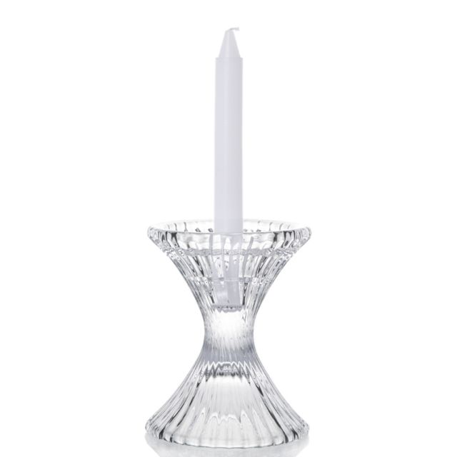 Hot sales customized clear crystal glass candelabra candlestick holder