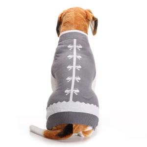 Quality Bowknot Gray Pet Sweater Big Dog Pet Clothes Autumn And Winter Dog Teddy Clothes wholesale