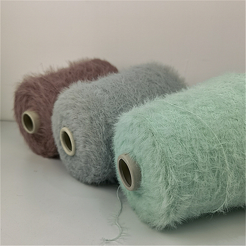 Nylon Soft Mink Cashmere Feather Yarn Dyed Hand Knitting