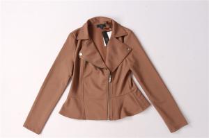 Quality Coffee Color Casual Womens Knit Blazer Jacket 94% Polyester 6% Spandex wholesale
