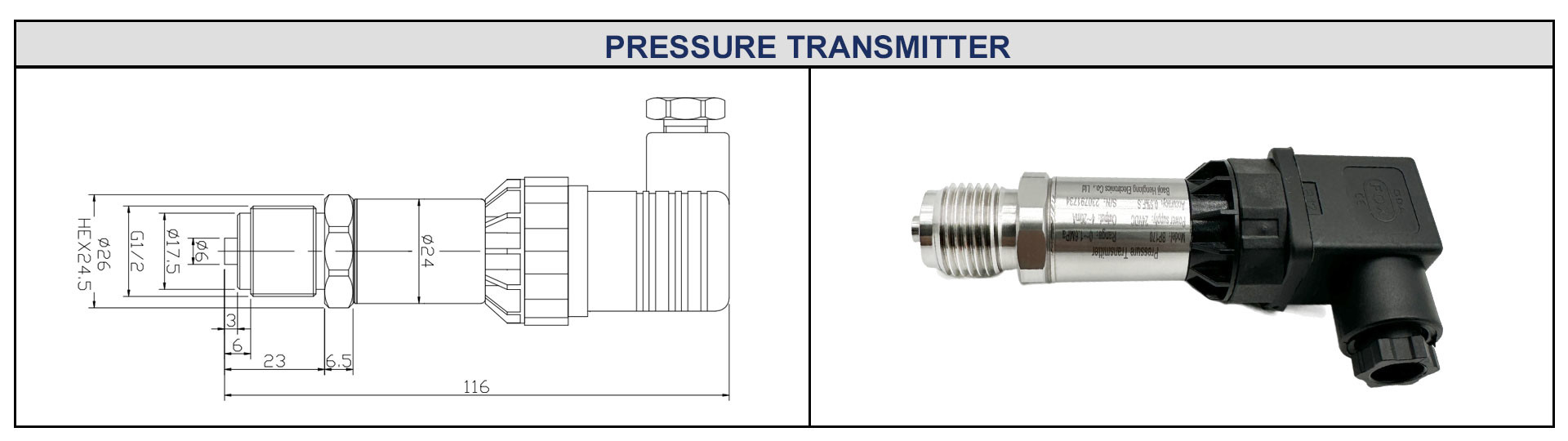 HT sensor Wide Measurement Range BP170 Pressure Transmitter sensor for Process Control