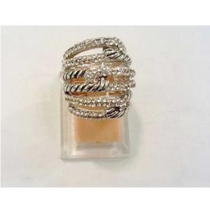Quality (R-80)New Style Fashion Jewelry Silver Plated Pave Clear Cubic Zircon Labyrinth Ring wholesale