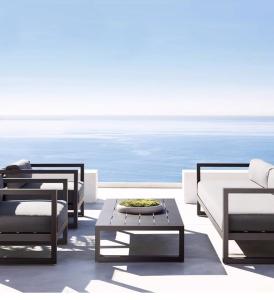 Quality High End Nordic Style Rust Proof Aluminum Sofa Set For Outdoor Villa Resort Furniture wholesale