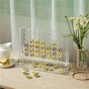 Quality Detachable Luxury Gold Lucite Connect Four Clear Board Games wholesale