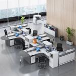 Aluminum Frame Panel/Fabric/Steel Office Desk And Chair Combination