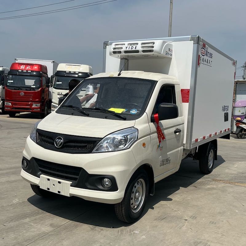 Gasoline Fuel FOTON Mini Refrigerated Truck 1 Ton For Food Transportation