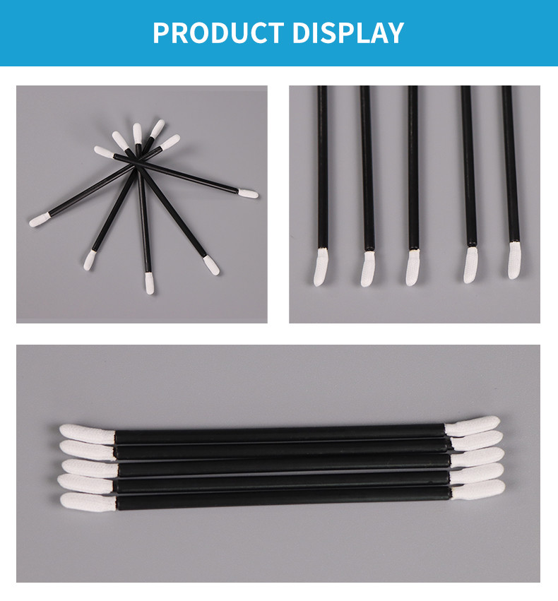 Twisted Tip Double Head Dust Free Class 100 Sealed Polyester Cloth Head Cleanroom Swab Stick