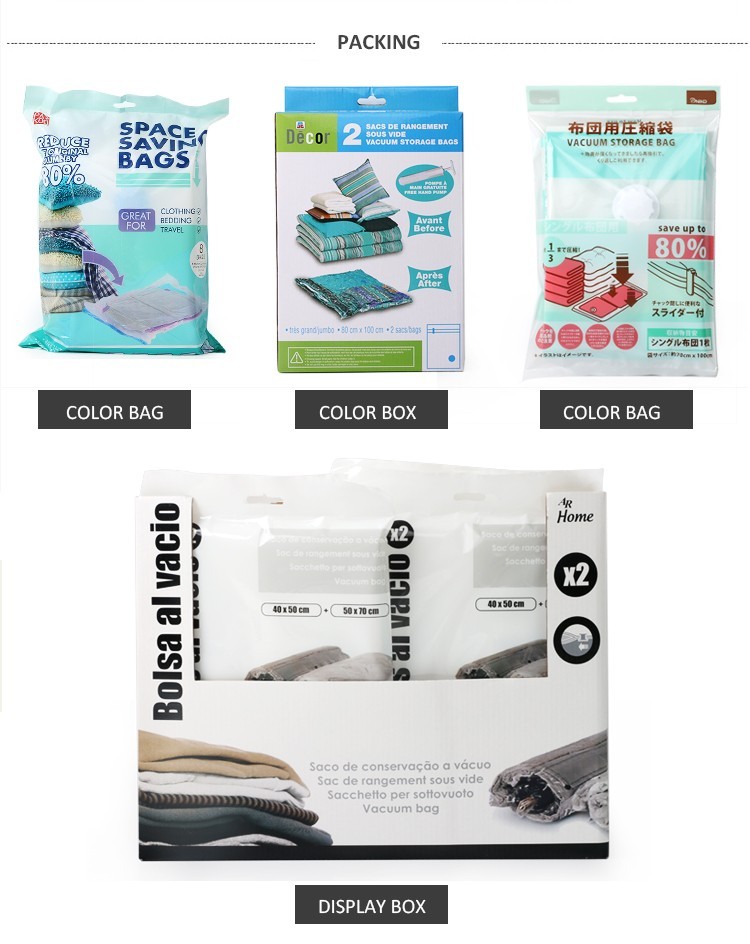 Hand Pressing Travel Vacuum Storage Bag Roll Up Vacuum Space Bag