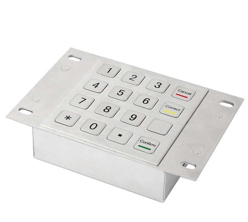 USB interface 16 brushed keys metal keypad for ATM machines