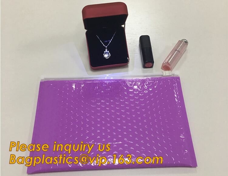 Cosmetic Pink Slider Padded Bag/Silver k Bag With Bubble,Padded Envelopes Cheap Aluminium Foil k Holographic