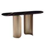 Elegant Entryway Console Tables - Marble Top & Stainless Steel Base