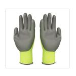 Transport Fluorescent Polyester Seamless Knit With Grey PU Coating Work Gloves