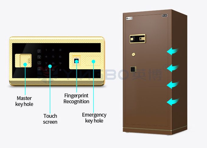 Biometric Fingerprint Lock Office Safe Box H1500mm YB/N7-150 Coffee Fingerprint Lock Safe