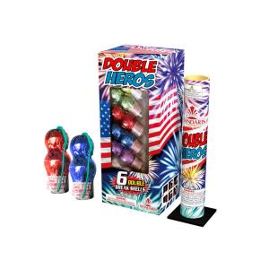 Quality Celebration Chinese Canister Artillery Shells Double Bomb Heros Fireworks wholesale