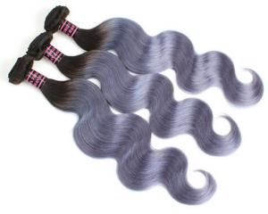 Quality 7A Virgin Brazilian Hair 1B / Grey Ombre Human Hair Extensions Body Wave wholesale
