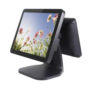 Quality Aluminium Alloy Housing Dual Screen Pos Energy Saving Black / White Color wholesale