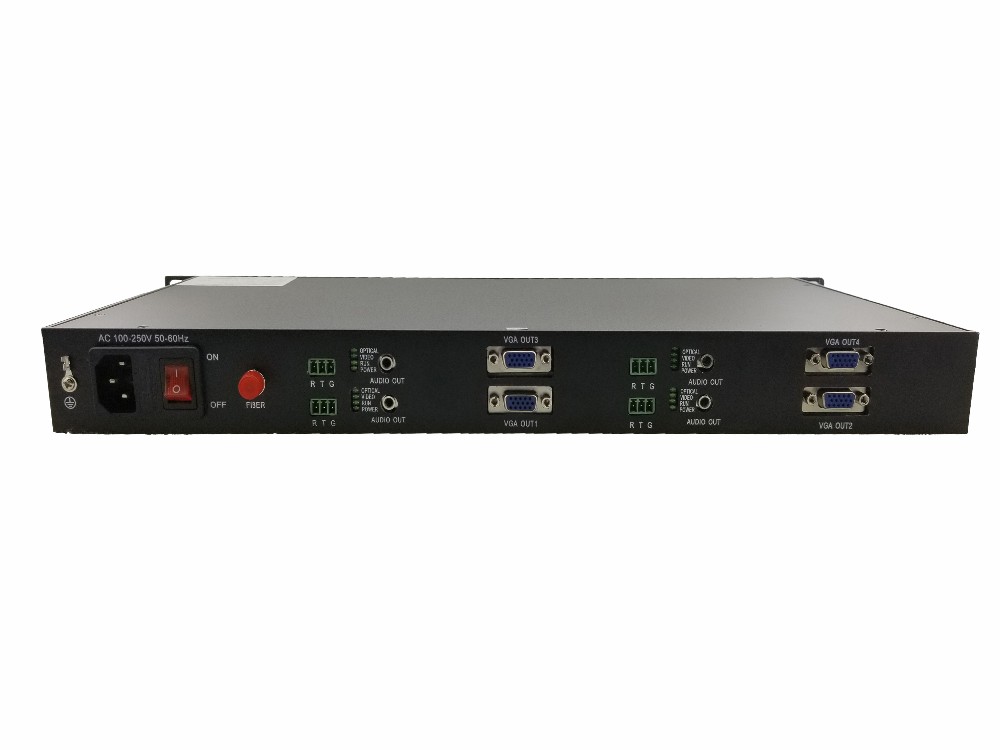 Ho-link video to fiber converter,4 Chs VGA+4 Chs Forward Audio+4 Chs RS232