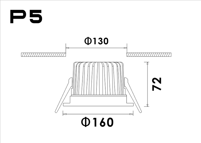 AC220 ~ 240V 50 / 60Hz Residential LED Lighting With 50° Beam Angle