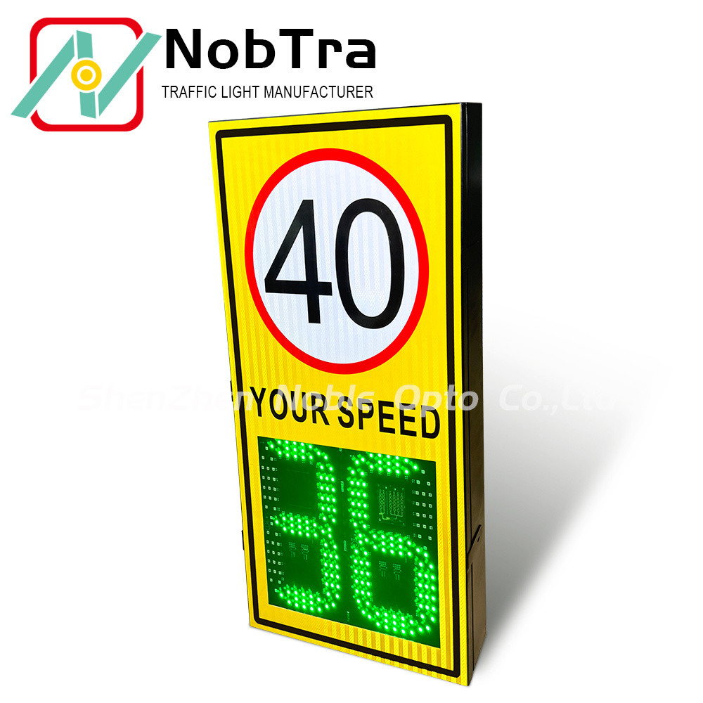 2 Digits Solar Speed Feedback Display for Road Safety Speed Limit 1-250km/h Weatherproof IP54