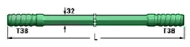 Extention T38 Thread DTH Drill Pipe Rods Male Male Connection 2