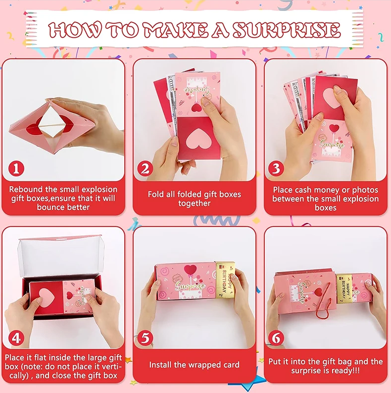 Elegant Paper Packaging Boxes Custom Boutique Christmas Gifts Scrapbook Surprise Bomb