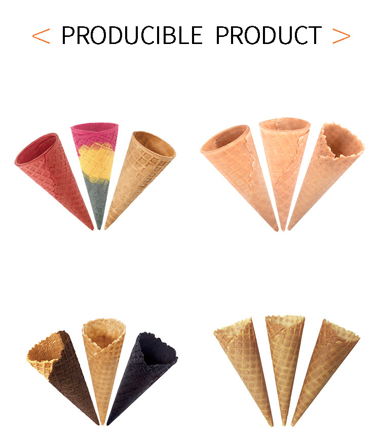 7kg / Hour Ice Cream Cone Production Line Biscuit Making Machine 47 Cast Iron Baking Templates