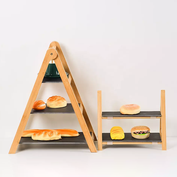 Natural Bamboo Display Stand for Exquisite Party Cakes and Desserts CE / EU Certified