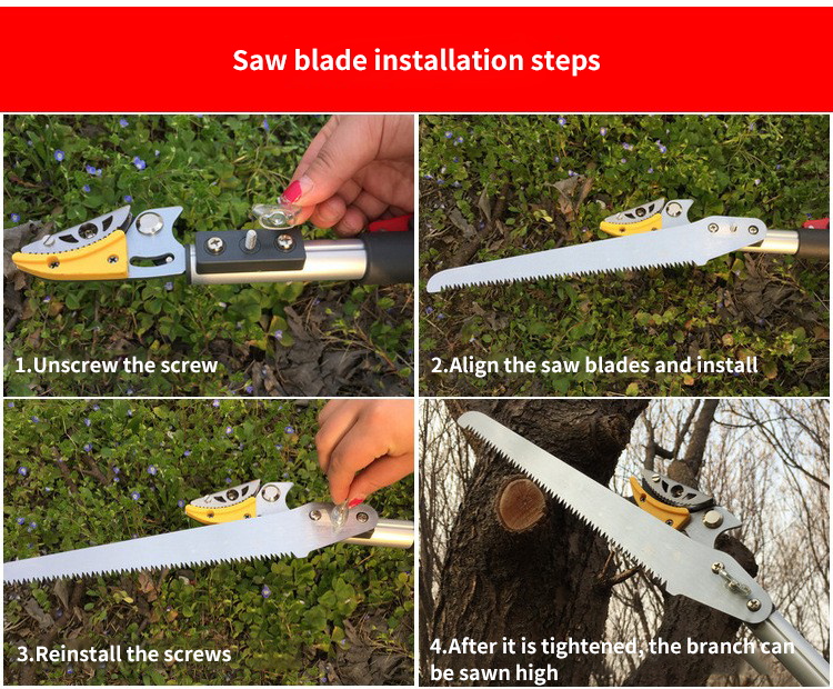 Telescopic Long Hand High Reach Tree Loppers Garden Trimming Scissors 350G