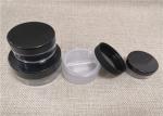 Black Cap Small Plastic Jars , Plastic Makeup Containers For Powder Storage