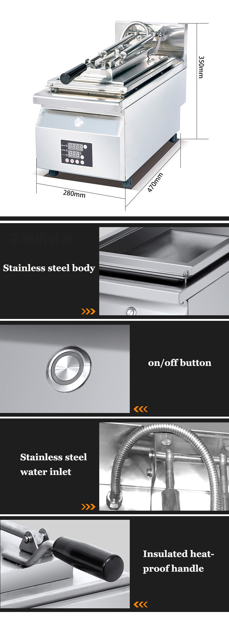 Double Cylinder Fried Dumpling Machine Stainless Steel Industrial Dumpling Manual Fryer Automatic Electric Gyoza Making