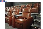 Contemporary Theater Seating Black Leather Soft Upholstery Recliner For Softness