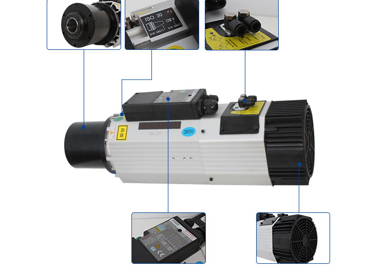 400HZ Frequency Air Cooling Spindle Motor for 9kw Automatic Tool Changer Machine