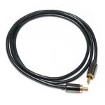 RCA Digital Audio Cable 3.5mm Output 1/1 Double Male Plate Metal Black PVC