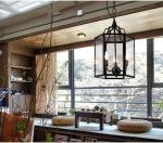Vintage Led Candle Chandelier Black Candlesticks Bird Cages Living Rroom Loft