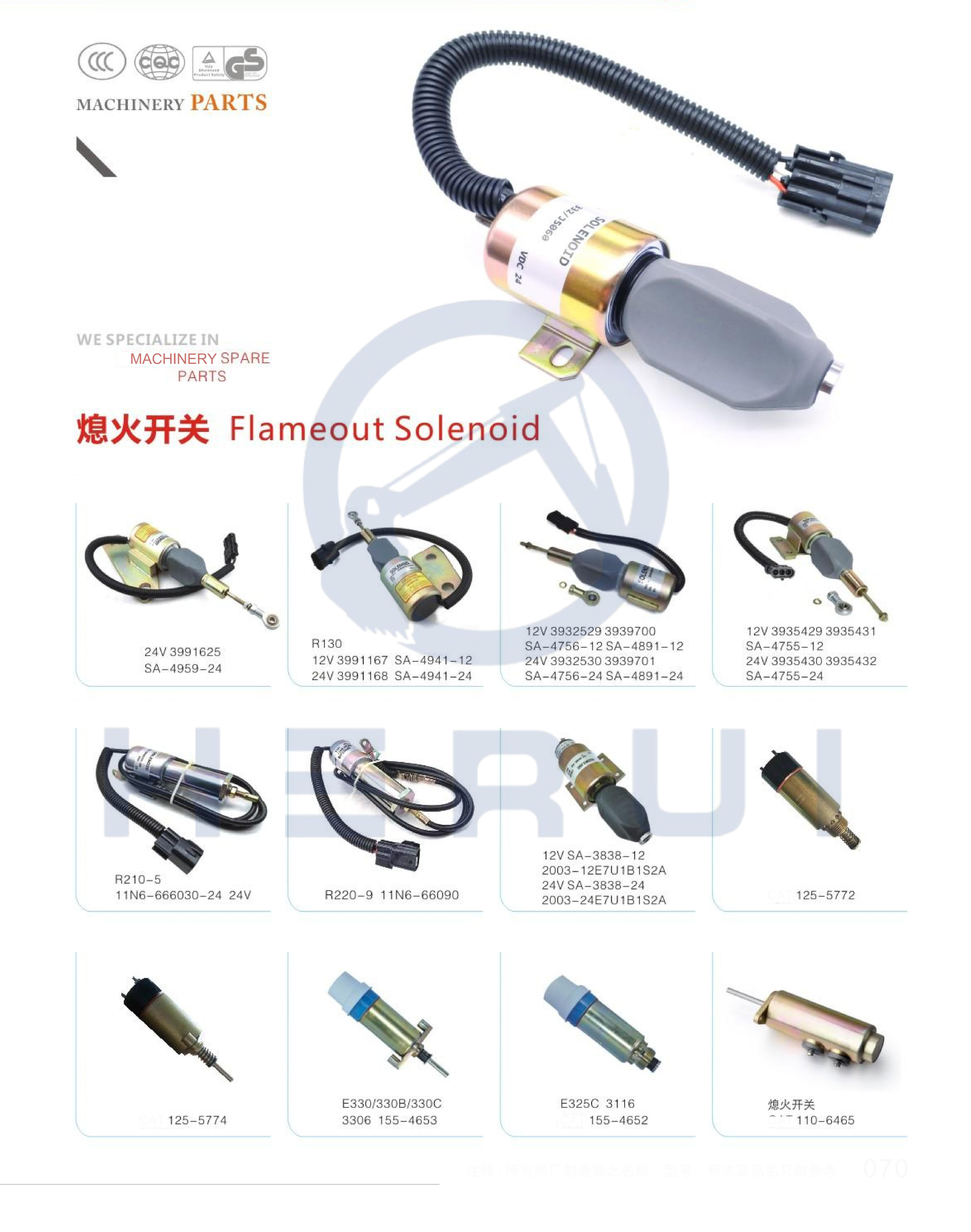 24V 11N6-66090 Stop Solenoid Valve Excavators R210LC-7H R220LC-7H