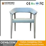 Hardwood Frame Armed Grey Leather Dining Chairs For Hotel Restaurant Banquet