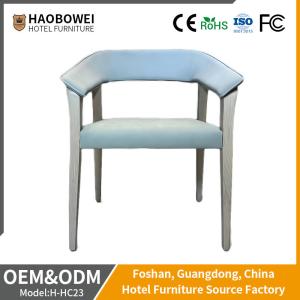 Quality Hardwood Frame Armed Grey Leather Dining Chairs For Hotel Restaurant Banquet wholesale