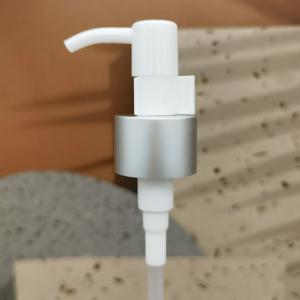 Quality 24/410 Plastic Cosmetic Lotion Oil Pump Silver Aluminum Closure Metal Shell With Clip wholesale