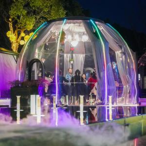 Quality Prefab Glamping Geodesic Dome House Outdoor Dinning Room Waterproof PC Domes wholesale