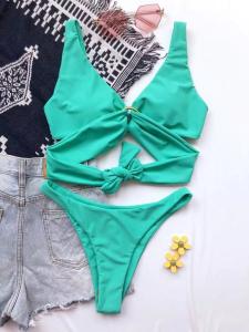 Quality Heart Chain Swimming Suits Bikini Fashion Solid Color Ladies Sexy Swimsuit Bikini wholesale