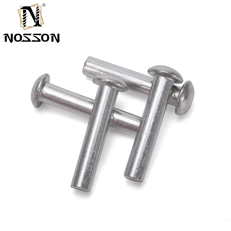 ISO Standard Metric Aluminium Brass Solid Core Rivet Fastenal Flat Head Round Head Solid Mild Steel Copper Rivets with Bright Finish