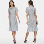 2018 New Boho Style Women Short Sleeve Linen Liberty Print Vintage Midi Beach