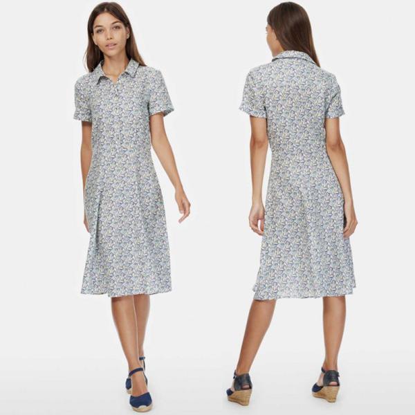 2018 New Boho Style Women Short Sleeve Linen Liberty Print Vintage Midi Beach