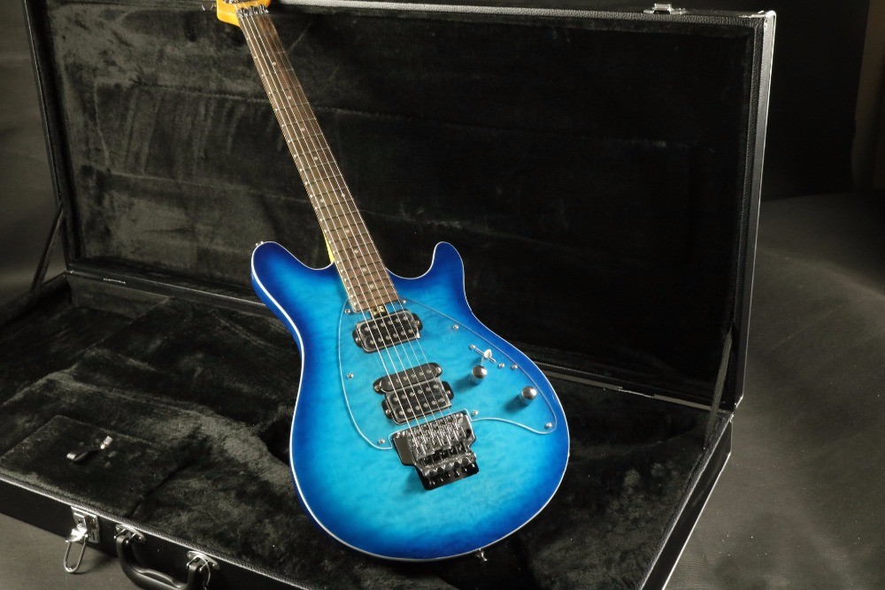 Mahogany body HsH pickups Quilted Maple Top single Binding Music Man olp Electric guitar Guitarra transparent pickguard