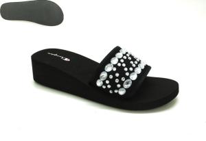 Quality Fashion Adult Sliders Woman House Slipper Lady Black Sandal High Heel wholesale